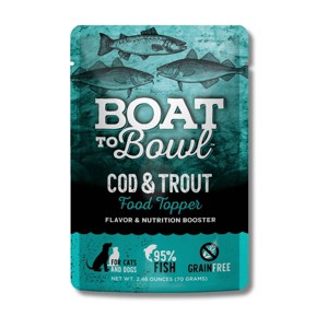 Boat To Bowl Cod and Trout Seafood Fish Flavor Food Topper Wet Cat and Dog Food - 2.46oz - 1 of 4