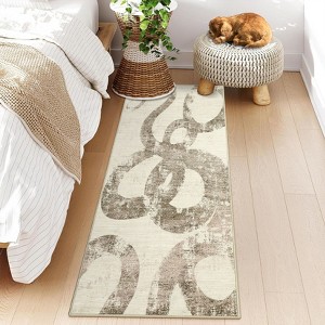 Luxury Modern Area Rug Ultra Soft Non Slip Stain Resistant Indoor Mat Machine Washable Low Pile Abstract Carpet - 1 of 4