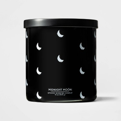 15oz 3-Wick Glass Jar Midnight Moon Candle Black - Hyde & EEK! Boutique™