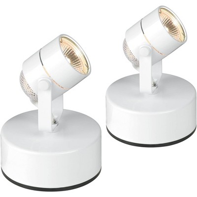 Pro Track White 6 3/4" High Mini Accent LED Uplight Set of 2