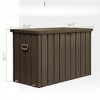 VisioGear 200GAL Outdoor Storage Deck Box with 4 Wheels, Large Patio Storage Bin for Outside Cushions, Brown, 54.3"*29.2"*33.1" - 4 of 4