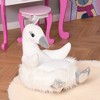 Qaba Stuffed Animal Sofa Armrest Chair Cartoon Storage Bean Bag Chair for Kids with Cute Swan Flannel PP Cotton 22" x 16.5" x 22" White - 2 of 4
