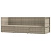 vidaXL Gray Patio Lounge Set - 3 Piece Durable Poly Rattan Set with Adjustable Corner Sofa Seat, Movable Modular Design and Comfortable Cushions - 3 of 4