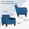 Living Room Modern Accent Chair set of 2, Upholstered Side Chair Reading Chairs with Padded Cushion, Dark Gray - 4 of 4