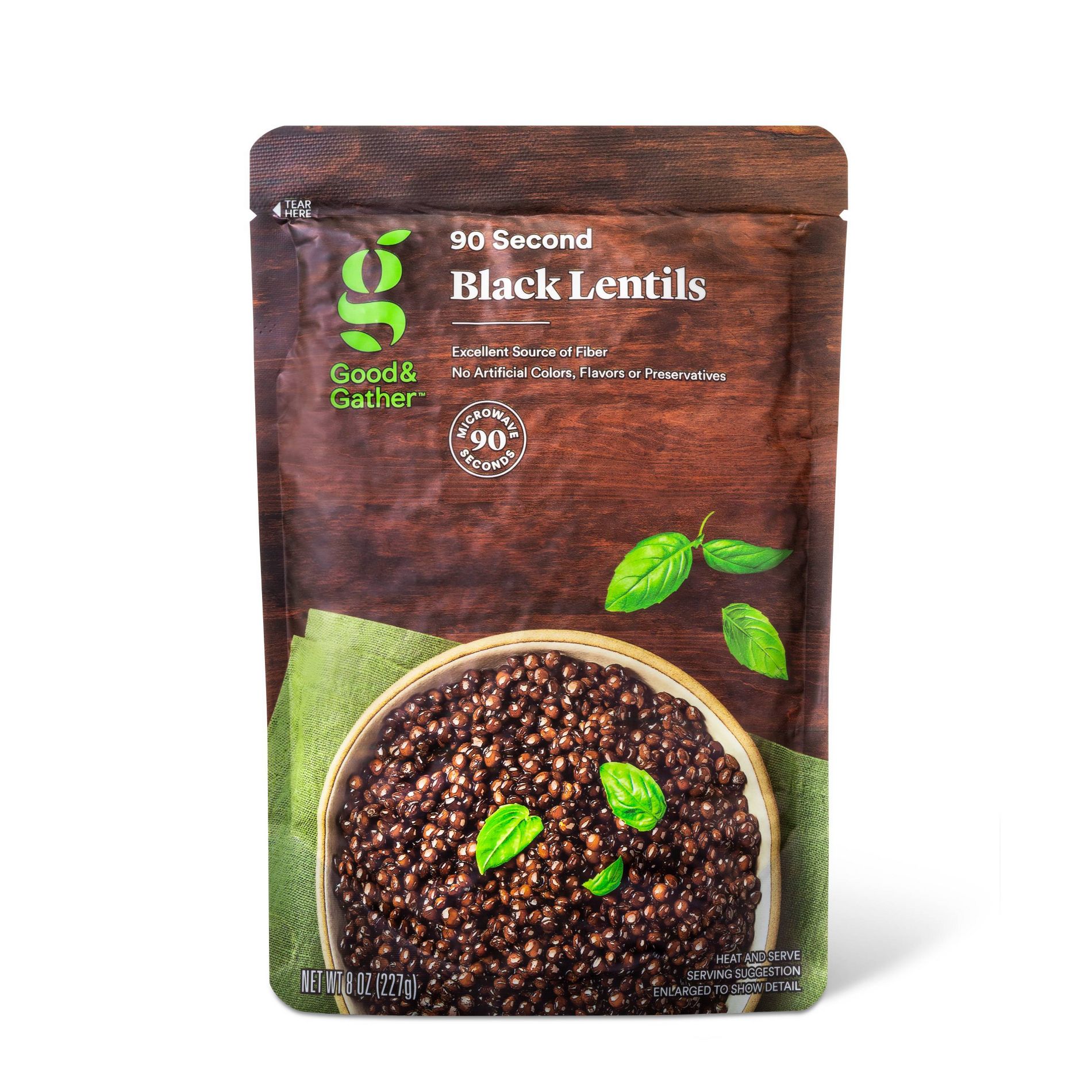 90 Second Black Lentils Microwavable Pouch  - 8oz - Good & Gather™