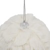 Whisen 4" Cream Ruffle Ball Ornament, Decorative Hanging Ball Christmas Tree Ornaments, Set of 6 - White - 3 of 4