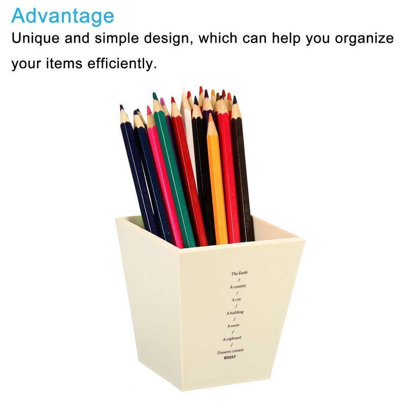 Unique Bargains Pen Cup Holder Plastic Pencil Stand Desk Stationery Organizer for Office Desktop, 4 of 6