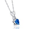 Pompeii3 1/2ct Diamond & Simulated Blue Sapphire Heart Pendant 14K White Gold - 2 of 4