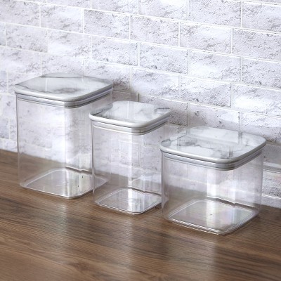 Lakeside Airtight Kitchen Canister Storage Set - Countertop Organizer - Set of 3