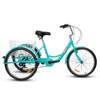 VisioGear Adult Tricycles, 7 Speed Adult Trikes 3 Wheel Bikes, Bicycles Cruise Trike with Shopping Basket, Blue, 42.92"*10.63"*25.99" - 2 of 4