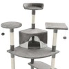 vidaXL Cat Tree Grey and White Engineered wood Large Cat Playground - 4 of 4