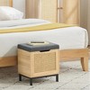 Garvee Natural Rattan Storage Chest, Storage Bench Organizer for Entryway, Bench Storage Rack with Foam Pad Seating Cushion for Hallway, Living Room - 2 of 4