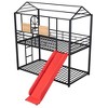 PAGED Metal Housebed Bunk Bed Loft Bed, Twin over Twin Bed Frame with Slide, Ladder and Guardrail for Kids, Teens - 4 of 4