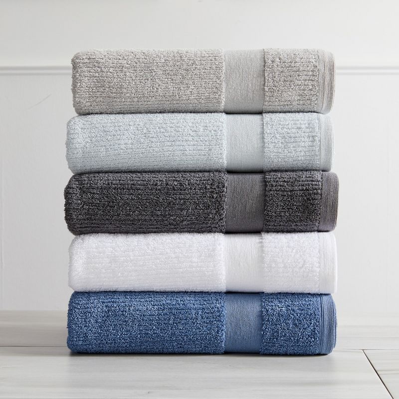 Market & Place Cotton Quick Dry Ribbed 6-Pack Hand Towel Set, 2 of 9