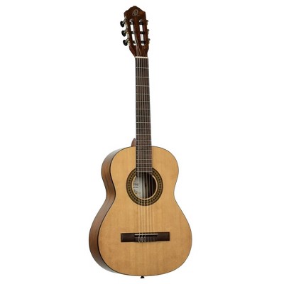 Ortega Guitars Picker's Pack - Student Series 3/4 Size Nylon Classical Guitar Pack - Includes: Tuner, Picks, Strings, Strap, Stand & Bag
