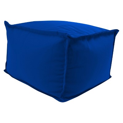 Outdoor Bean Filled Pouf/Ottoman In Sunbrella Canvas Pacific Blue  - Jordan Manufacturing