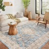 Washable Indoor Vintage Floral Print Living Room Bedroom Area Rugs, Low Pile Non Slip Floor Carpet for Dining Room Home - 3 of 4