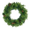 6FT Grass Green Christmas Tree, Large Branches Pine Tree, Pre-Lit Set with Tree & Garland & Wreath - 4 of 4