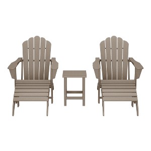 WestinTrends Highland 5-Piece Adirondack Chair with Folding Ottoman and Table Set - 1 of 4