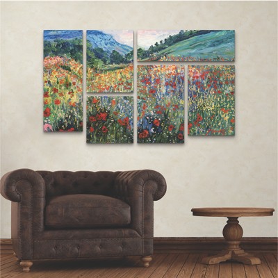 Field of Wild Flowers Multi Panel Canvas Art Set