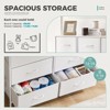 GlasFlength Decorative Storage Cabinets Tall Dresser Fabric Storage Tower ,Wooden Top for Kid Room, Entryway, Nursery, White 39.37"*11.8"*39.37" - image 4 of 4