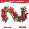 Christmas Garland with Lights, 6FT Battery Operated with 20 LED 8 Modes & Timer for Indoor Outdoor Doorway Staircase Christmas Decor - 3 of 4