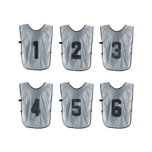 Unique Bargains Team Sports Reversible Numbered Soccer Training Vest 6 Pcs - 1 of 4