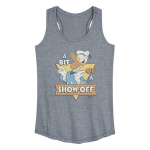 Women's - Disney - Donald Bit Of A Show Off Graphic Racerback Tank - 1 of 4