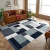 Non-Slip Washable Rugs, Low Pile Ultra-Thin Geometric Rug, Contemporary Boxes Print Color-Blocked Soft Carpet for Living Room Bedroom Home Office - 2 of 4