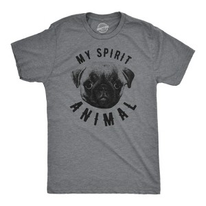 Mens My Spirit Animal is a Pug T Shirt Funny Dog Shirt Nerdy Mom Tee - Crazy Dog Men's T Shirt - 1 of 4