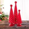 Cody Foster 13.0 Inch Flocked Spiral Trees Fuchsia Christmas Decorative Tree Set , Christmas Decor Flocked Trees (3PC) - 2 of 4