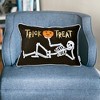 Whisen Halloween Pumpkin Embroidered Throw Pillow, Spooky Polka Dot Linen Cushion - 2 of 4