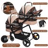 Fold-Able Stroller for 2 Small Medium Dogs Cats Up to 50lbs 360° Front Wheels+Foot Brake System,Double Pet Stroller with 2 Detachable Carriers&Wheels - 4 of 4
