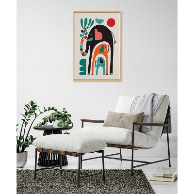 Colorful Abstract Elephant Canvas Print for Nursery, 23x33