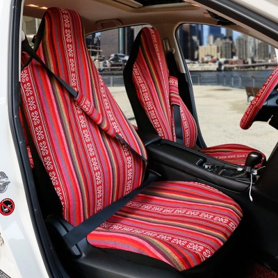 X-Autohaux Universal Bohemian Style Auto Front Seat Covers Multi-Colored 1 Pc