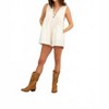 Women's Meagan Pleated Denim Romper - Veveret - 3 of 4