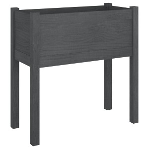 vidaXL Solid Wood Pine Garden Planter, Weather-Resistant Square Planter Box, Gray Finish, 27.6"x12.2"x27.6", Suitable for Outdoor use - 1 of 4