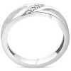 Pompeii3 Mens 1/10ct White Gold Diamond Ring Flat Classic Bushed Wedding Anniversary Band - 3 of 4