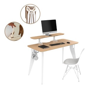 Hoek Office Desk Bundle, 47.5" x 23", Modular Shelving, Storage Hook, Wall-Mountable Desk for Compact Spaces & Work, Tool Free Set Up - 1 of 4