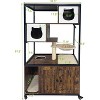 Acekool Cat Tree with Litter Box Enclosure, 57.5''H Cat Tower Cabinet on Wheels, Hidden Litter Corner, Condo, Hammock & Scratching Post, Retro Brown - 2 of 4