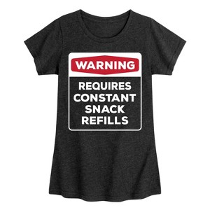 Girls' - Instant Message - Warning Fitted Short Sleeve Graphic T-Shirt - 1 of 4