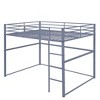 Metal Loft Bed Full Size, Loft Bed Frame with Safety Guard Rails and Flat Ladder, Twin Loft Bed for Kids Teens Adults, Gray - 4 of 4