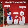SEVOBAL Decorative Holiday Scene Props, Three-Piece Snowman Family Outdoor Set with Stakes for Seasonal Holiday Displays, White, 18.9"*13.39"*3.15" - 2 of 4
