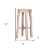 HomeRoots 30" Natural Solid Wood Backless Bar Height Bar Chair - 3 of 4