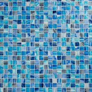 RoomMates Privacy Window Film Transparent Blue Mosaic: Self-Adhesive Vinyl, Abstract Pattern, 74" x 24", Wallpaper Roll - 1 of 4