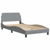 vidaXL Twin XL Fabric Bed Frame with Headboard - Light Gray Modern Bedroom Single Bed, Plywood Slats, Easy Assembly, 39.4"x79.9" - 3 of 4