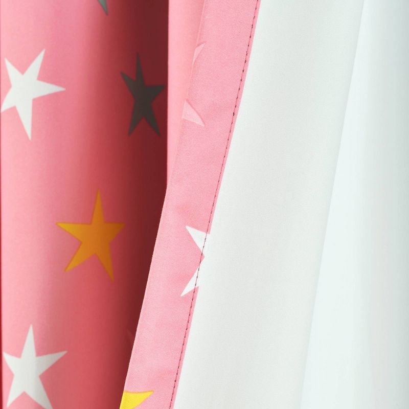 Lush D&#233;cor Blackout Unicorn Heart Rainbow Star Window Curtain Panel - Pink Single, 5 of 7