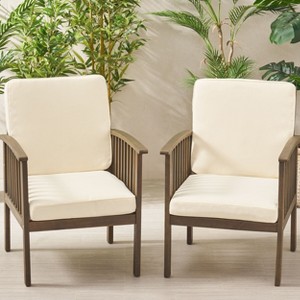 Christopher Knight Home Coesse Outdoor Water Resistant Fabric Club Chair Cushions (Set of 2) - 1 of 4