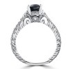 Pompeii3 2ct Vintage Diamond Black Sapphire Engagement Ring 14K White Gold - 3 of 4