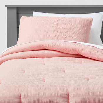 Twin Seersucker Comforter Set Pink - Pillowfort™